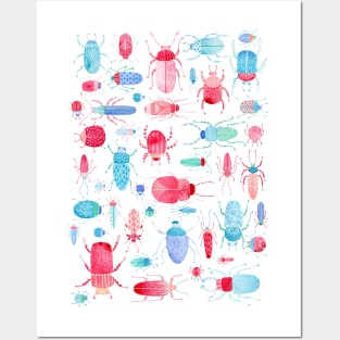 Watercolor Beetles and Bugs Posters and Art
